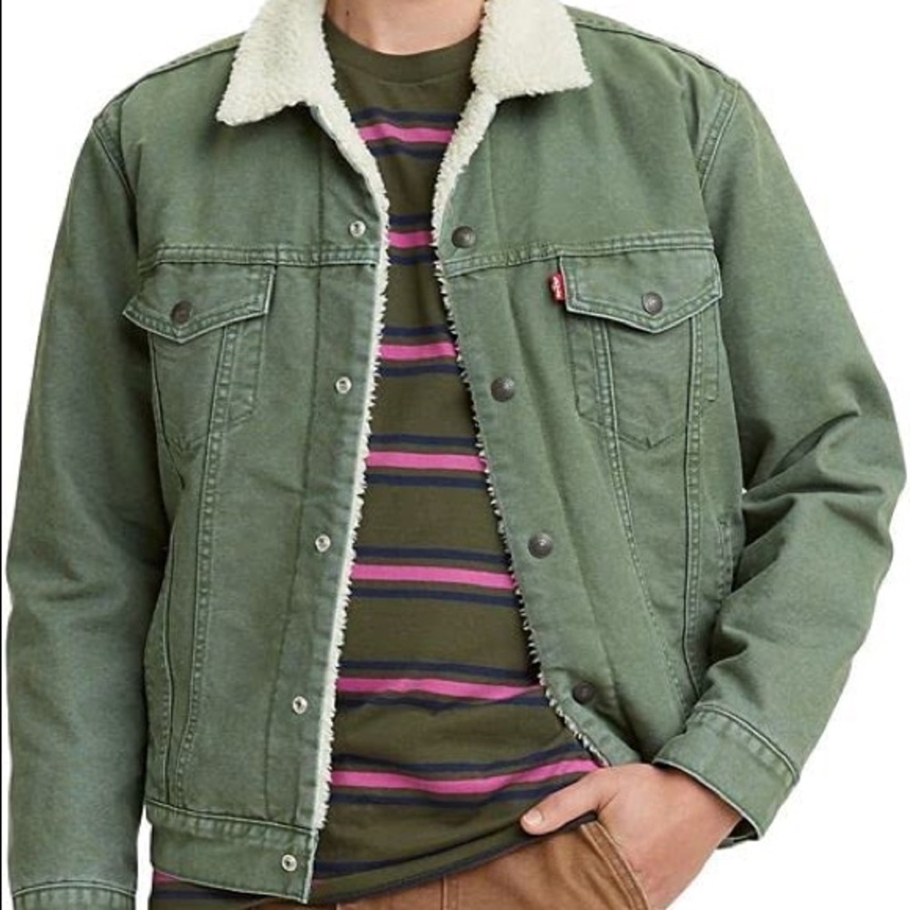 Levi's 🐢 Sherpa Trucker Jacket | Large | Thyme Green |